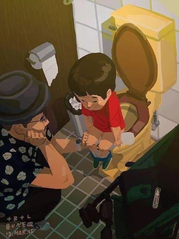 Отец-одиночка показывает жизнь с ребенком в рисунках